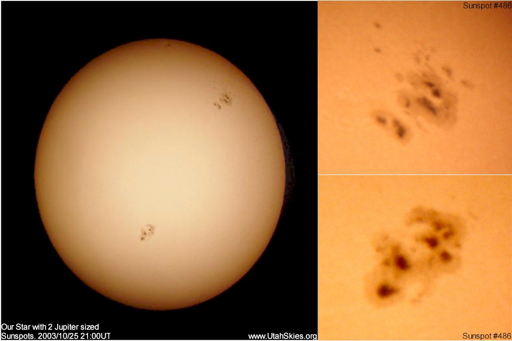 SunTwoSunspotCloseups20031025.jpg